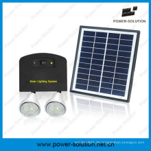 4W Solar Panel 2 Glühbirnen Solar Home Lighting System mit Handy-Ladegerät